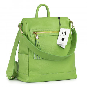 Rucsac tip geanta din piele naturala DiAmanti Mia Verde Deschis